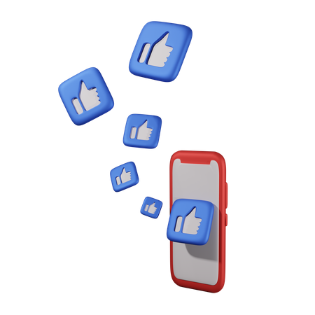 Social Media Thumbs Ups  3D Icon