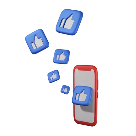 Social Media Thumbs Ups  3D Icon