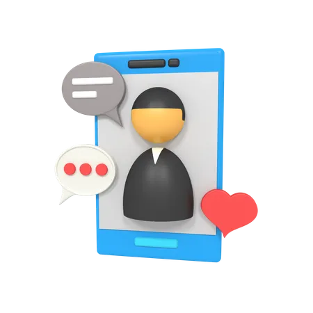 Social Media User 3D Icon