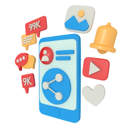 Social Media Users  3D Illustration