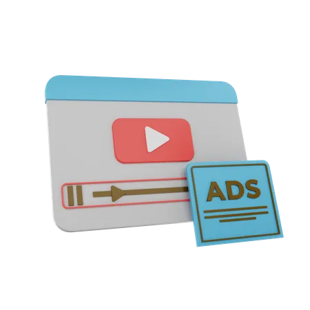 Social media video marketing  3D Icon