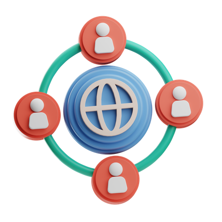 Social Network  3D Icon