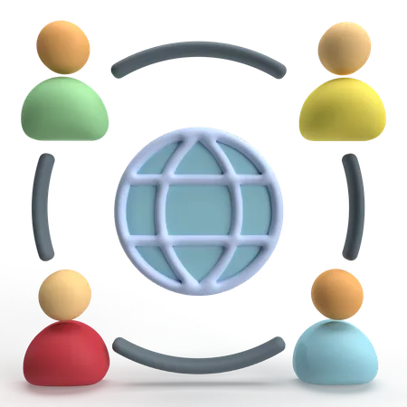 Social Network  3D Icon