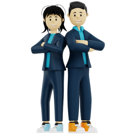 Compañeros de negocio  3D Illustration