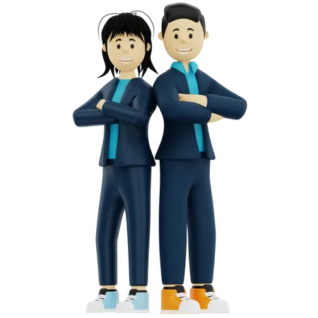 Compañeros de negocio  3D Illustration