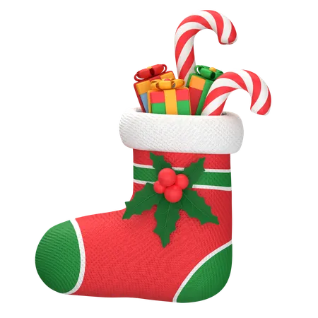 Socks And Gift  3D Icon