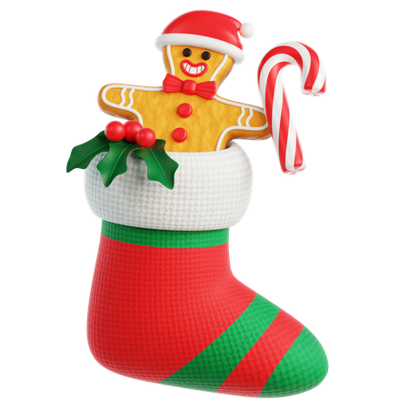 Socks and Gingerbread  3D Icon