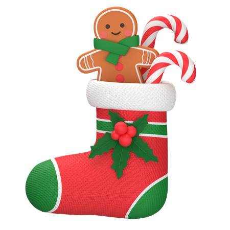 Socks Gingerman And Candy  3D Icon