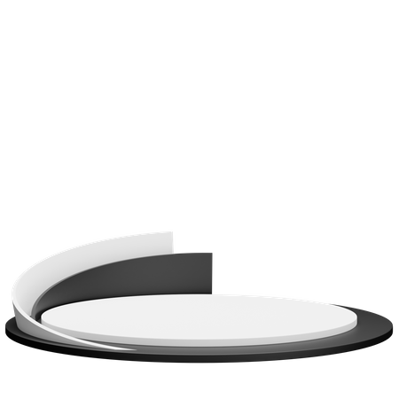 Socle blanc noir  3D Illustration