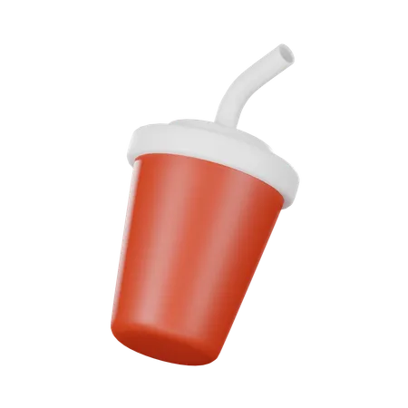 3 D Rendering Of Soda Cup Fast Food Icon 3D Icon