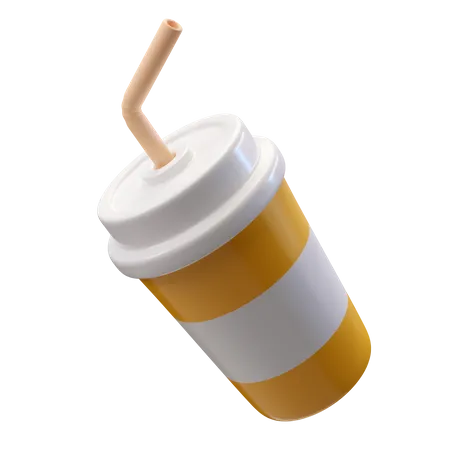 3 D Render Illustration Glass Of Soda With A Straw 3D Icon