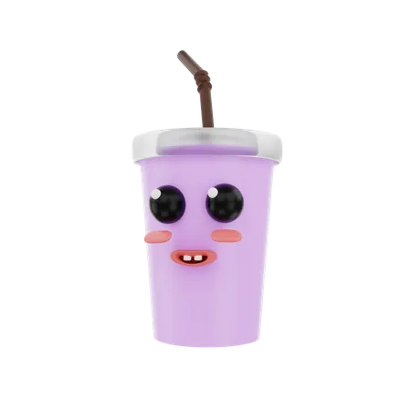 3 D Rendering Cute Soda Drink Character Illustration Object 3D Illustration