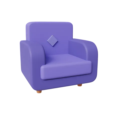 Single Sofa 3 D Illustration 3D Icon