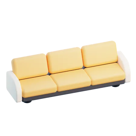 3 D Sofa With Isolated Background 3D Icon