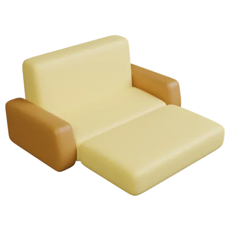 3 D Illustration Of Sofa Bed 3D Icon