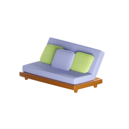Sofa Bed 3 D Render 3D Icon