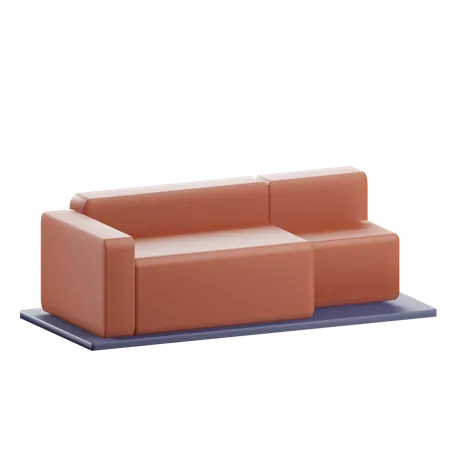 3 D Sofa Bed Illustration With Transparent Background 3D Icon
