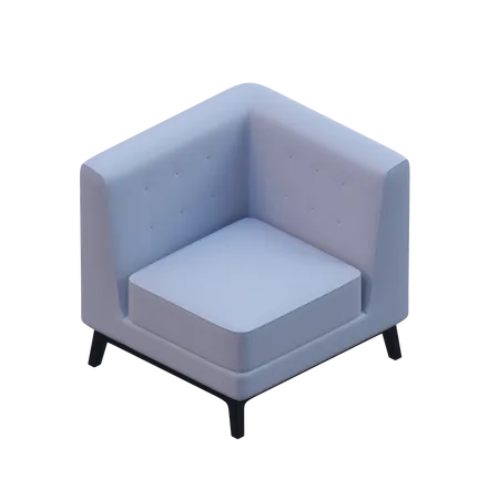 3 D Design Element Of Corner Sofa With Arm 3D Icon