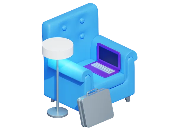 Sofá de oficina  3D Icon