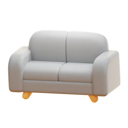 Sofá duplo  3D Icon