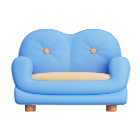 Sofá longo  3D Icon