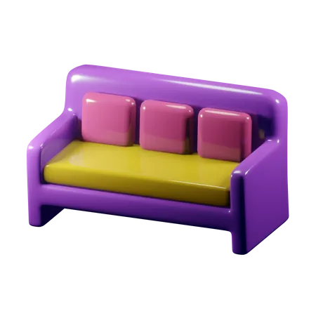 Furniture 3 D Icon Sofa 3D Illustration
