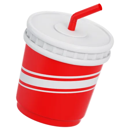 3 D Icon Soft Drink Paper Disposable Cups For Beverages With Drinking Straw Isolated On Transparent Background Packaging Illustration 3 D Fast Food And Drink Icon Concept Isolated Premium Design 3D Icon