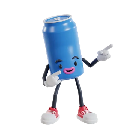 Soft Drink Cans Character Point Two Fingers Up Left 3 D Illustration Of Soft Drink Cans 3D Illustration
