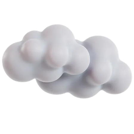 Soft White Cloud Formation  3D Icon