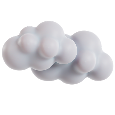 Soft White Cloud Formation  3D Icon