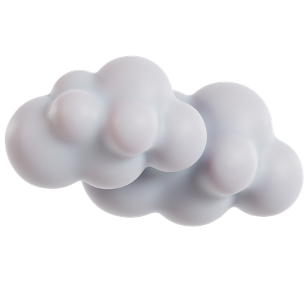 Soft White Cloud Formation  3D Icon
