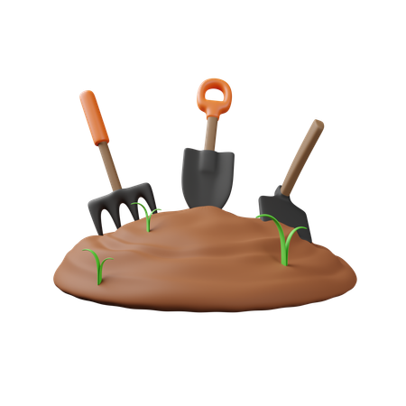 Soil and Agricultural Tools  3D Icon