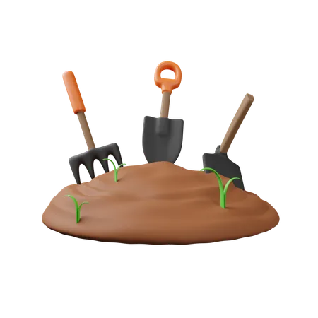 Soil and Agricultural Tools  3D Icon