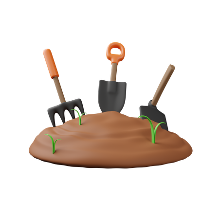 Soil and Agricultural Tools  3D Icon