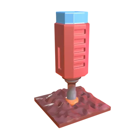 Soil Drill  3D Icon