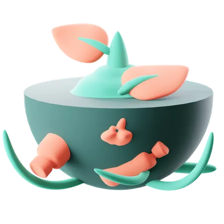 토양 오염  3D Icon