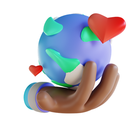 Soin de la terre  3D Illustration