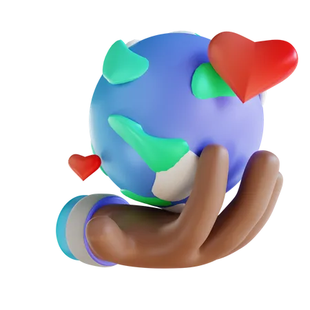 Soin de la terre  3D Illustration