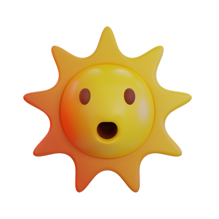 Sol emoji de boca abierta  3D Icon
