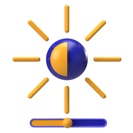 Sol brillante con control deslizante  3D Icon