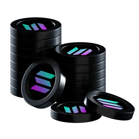 Sol Coin Stacks  3D Icon