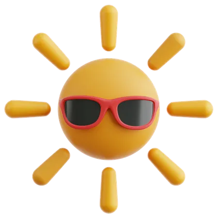 Sol com óculos  3D Icon