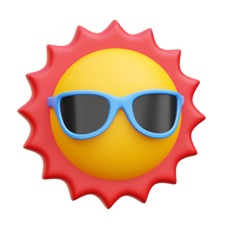 Sol com óculos  3D Icon