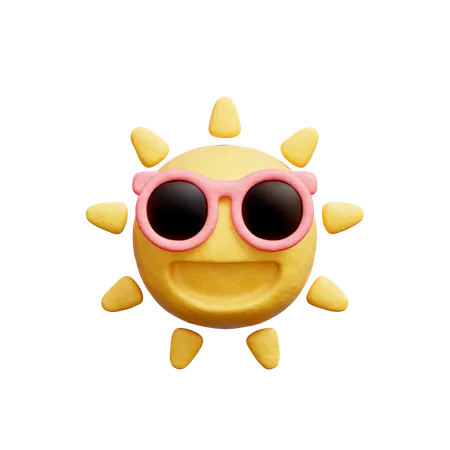 Sol com óculos de sol  3D Icon