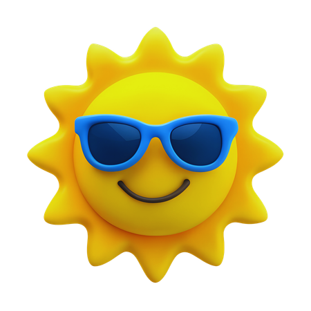 Sol com óculos de sol  3D Icon