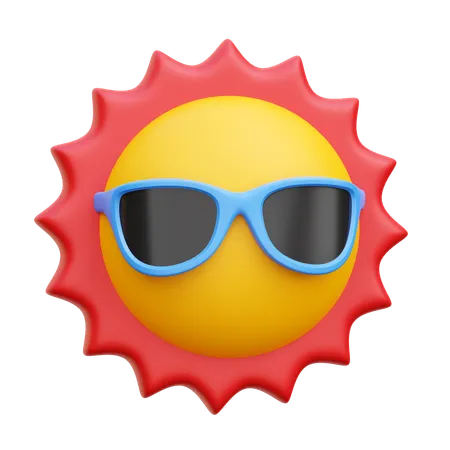 Sol con gafas  3D Icon