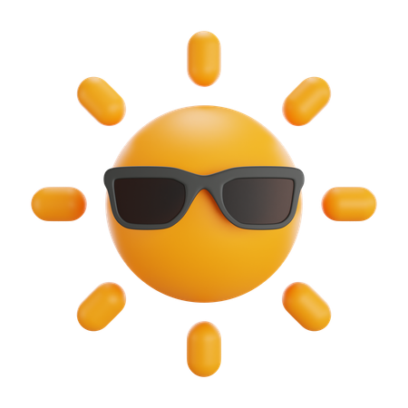 Sol con gafas  3D Icon