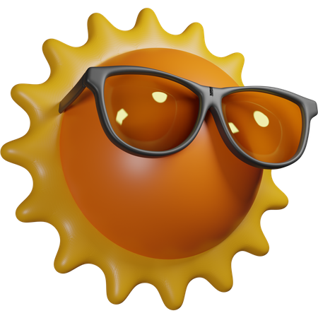 Sol con gafas  3D Icon