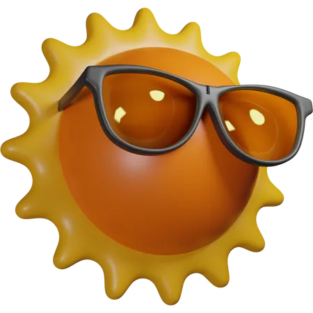 Sol con gafas  3D Icon