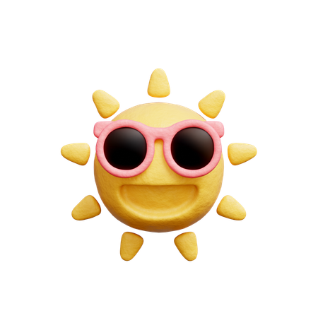 Sol con gafas de sol  3D Icon